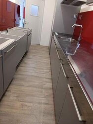 16-tlg.Küche Designküche mit Miele-Gaggenau-Varenna-Foster (2,50m-Edelstahlspüle)