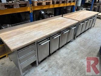 Arbeitstisch mit Buchenholzplatte, ca. 80 x 250 (2 Stück)