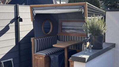 Gosch Lounge Strandkorb 6- Sitzer (mit Tisch u. Abdeckung)