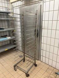 Edelstahl Blechwagen - Transportwagen 60×40  15 Einschübe