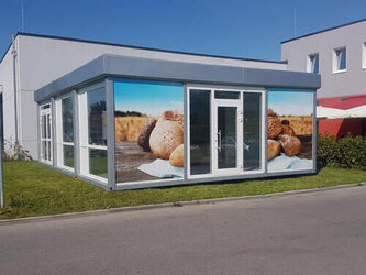 Backwaren-Verkaufscontainer 3er Anlage