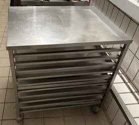 Edelstahl Glasiertisch - 10 Einschübe für 80×60